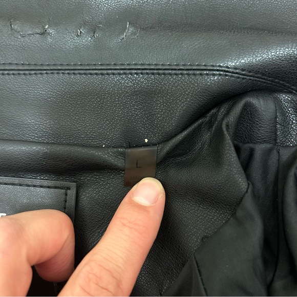 Bagatelle Black Vegan Leather Jacket - Picture 5 of 14